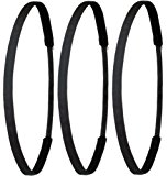 Ivybands - - | Gentlemens Edition | Das Anti-Rutsch Haarband - 3-er Pack - Schwarz Super Thin Haarband, (1 cm Breite) 3x IVY003: