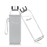 Ryaco Glasflasche Trinkflasche Classic 550ml BPA-frei Glasflasche f&uuml,r Unterwegs Sport Flasche Glas Flasche Water Bottle Was