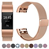 F&uuml,r Fitbit Charge 2 Armband, HUMENN Fitbit Charge 2 Luxus Milanese Edelstahl Handgelenk Ersatzband Armb&auml,nder mit Stark