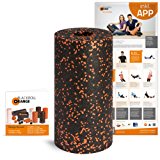 Blackroll Orange Faszien-Rolle, EPP Schaumstoffrolle inkl. Booklet und App, Massage-Rolle f&uuml,r Faszientraining, Verspannunge