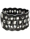 SilberDream Herren-Lederarmband schwarz mit Nieten Echtleder LAC162S