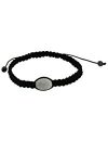 Schwarzes Kordel Wei&szlig,es Drusy-Shamballa H&auml,matit verstellbares Armband 19cm