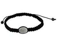 Schwarzes Kordel Wei&szlig,es Drusy-Shamballa H&auml,matit verstellbares Armband 19cm