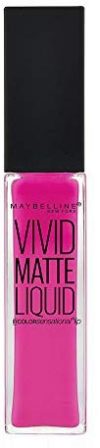 Maybelline Color Sensational Vivid Matte Liquid cremiger Lippenstift, Nr. 15 Electric Pink, mit leichtem Matt-Finish, in leuchte