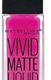 Maybelline Color Sensational Vivid Matte Liquid cremiger Lippenstift, Nr. 15 Electric Pink, mit leichtem Matt-Finish, in leuchte