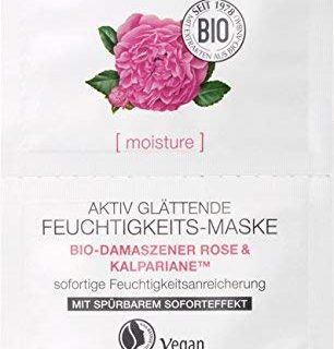 LOGONA Naturkosmetik Aktiv gl&auml,ttende Feuchtigkeits-Maske, Reichert die Haut intensiv mit Feuchtigkeit an, Vegan, 15ml