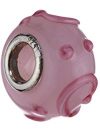 Pasionista Unisex-Glasbeads rosa mit pinkem Muster 925 Sterling Silber 607467
