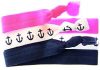 Twistband Haarb&auml,nder pink, wei&szlig,, blau, 1er Pack (1 x 3 St&uuml,ck)