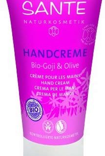 SANTE Naturkosmetik Handcreme Bio-Goji & Olive, Bio-Sheabutter, Vegan, Empfindliche & trockene Haut, Bio-Extrakte, 30ml