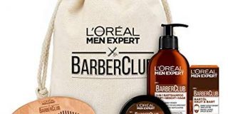 L'Oreal Men Expert Premium Barber Coffret im Stoffbeutel, 3-in-1 Bartshampoo (200 ml), Bart&ouml,l (30 ml), Bart Styling Pomade