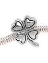 Beadaholique doppelseitig Kleeblatt Shamrock Bead, f&uuml,r Pandora, silberfarben