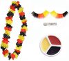 Fu&szlig,ball-Fan Set Deutschland: Schminkset, Bl&uuml,tenkette, Wimpern, 1er Pack (1 x 4 St&uuml,ck)