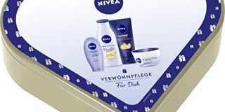 NIVEA Herz Geschenkset f&uuml,r Frauen, Pflegeset mit Creme &Ouml,lperlen Pflegedusche, Sensual Pflegelotion, NIVEA Care Creme &