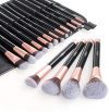 Anjou Make Up Pinsel Set 16pcs Professionelles Mattrosegoldenes Schminkpinsel Kosmetikpinsel Lidschatten Gesichtspinsel Eyeliner