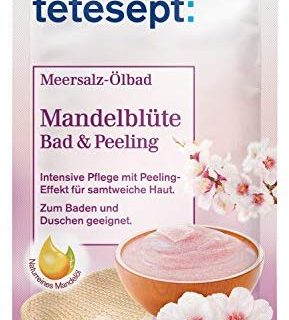 tetesept Meersalz &Ouml,lbad Mandelbl&uuml,te &ndash, Bad & Peeling - Zum Baden und Duschen - intensiv pflegend &ndash, 1 x 65 g