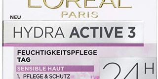L'Oreal Paris Hydra Active 3 Tagespflege, mit Vitamin E und UV-Schutz f&uuml,r sensible Haut, spendet intensiv Feuchtigkeit, 50