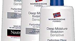 Neutrogena Norwegische Formel Deep Moisture Bodylotion Sensitive a?? Parf&uuml,mfreie Pflege (3 x 400 ml)