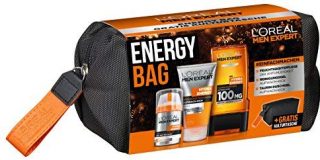 L'Or&eacute,al Men Expert Energy Bag, 24H Feuchtigkeitspflege (50ml), Waschgel (150ml) und Hydra Energy Duschgel (300ml)