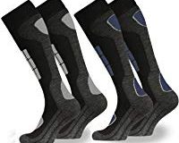 2 Paar Herren Skisocken - Snowboardsocken mit Polsterung | Thermosocken | Kniestr&uuml,mpfe | Wintersocken | Funktionssocken